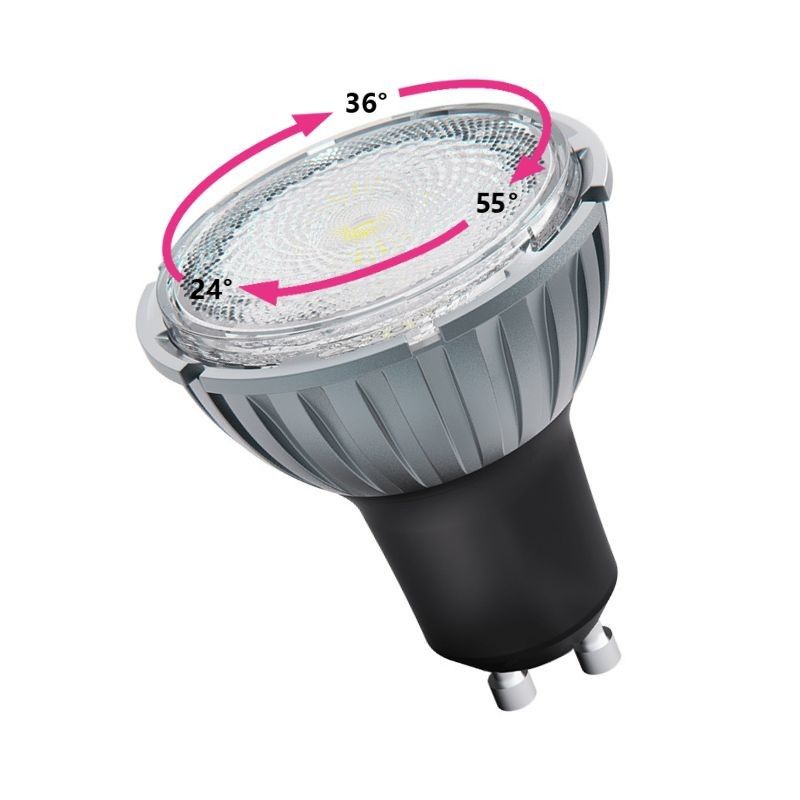 7.5W 3000K LED GU10 Spotlight Light Bulbs Warm White 230V Zoomable Ra98 Dimmable