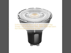 GU10 LED Spotlight Bulb 5.5W 24° Beam Angle 3-Step Tunable Color Temperature 1700K-2600K-5000K Wall Switch Non-Dimmable Metal Housing 230V